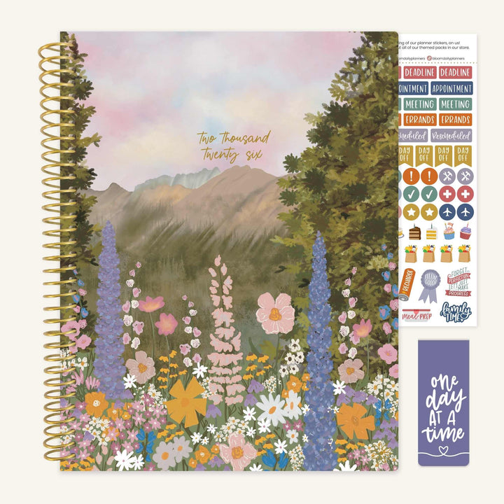 2026 Soft Cover Planner, 8.5" x 11", Wildflower Mountainside