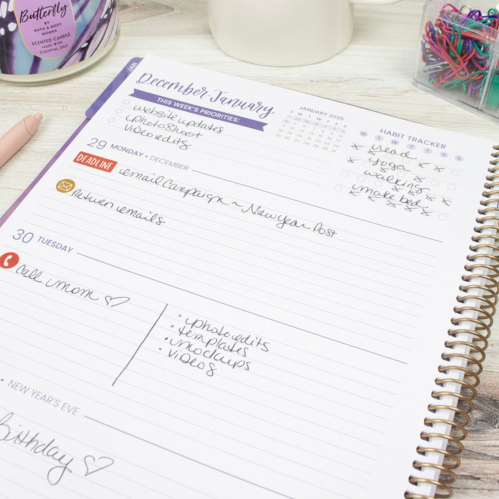 2026 Soft Cover Planner, 8.5" x 11", Wildflower Mountainside