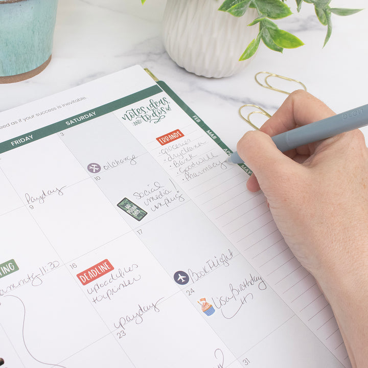 2026 Hard Cover Planner, 8.5" x 11", Beige Bouquet