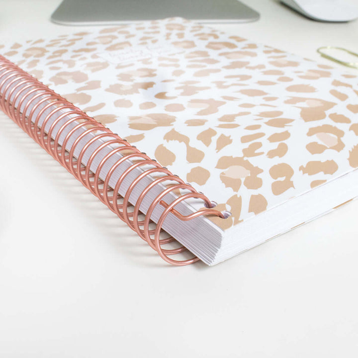 2025-26 Soft Cover Planner, 5.5" x 8.25", Tan Leopard