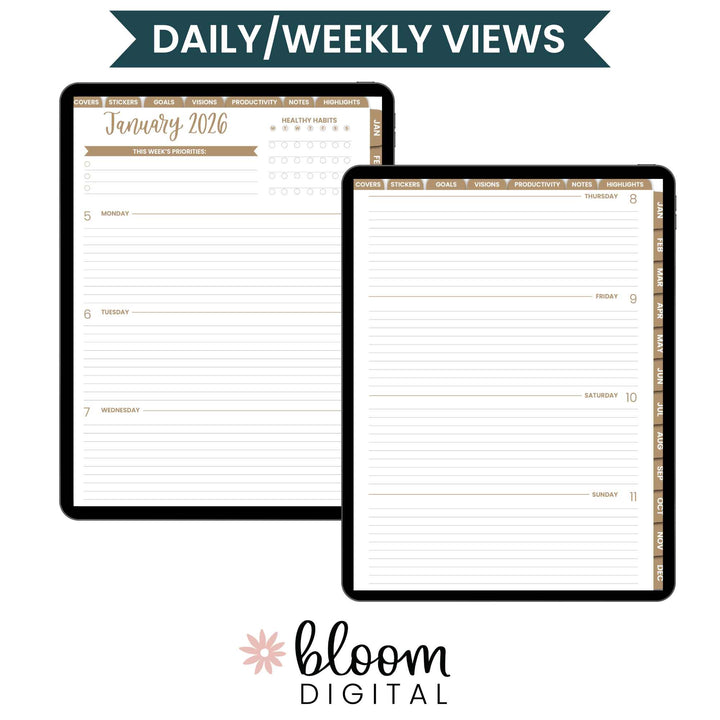 Digital Planner, Dated 2026 Classic Planner