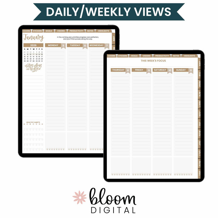 Digital Planner, Dated 2026 Vision Planner