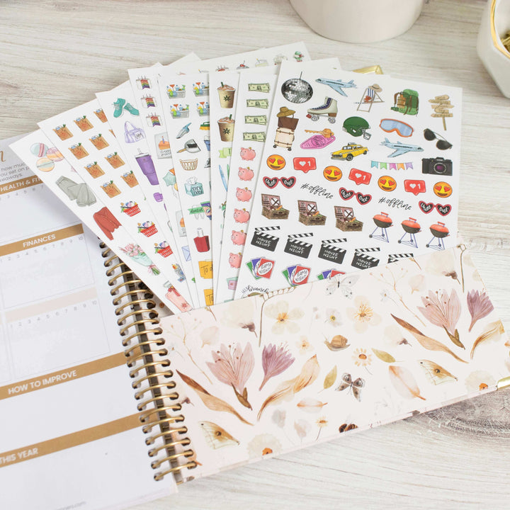 Planner Stickers, Hand-Drawn Everyday Essentials Pack