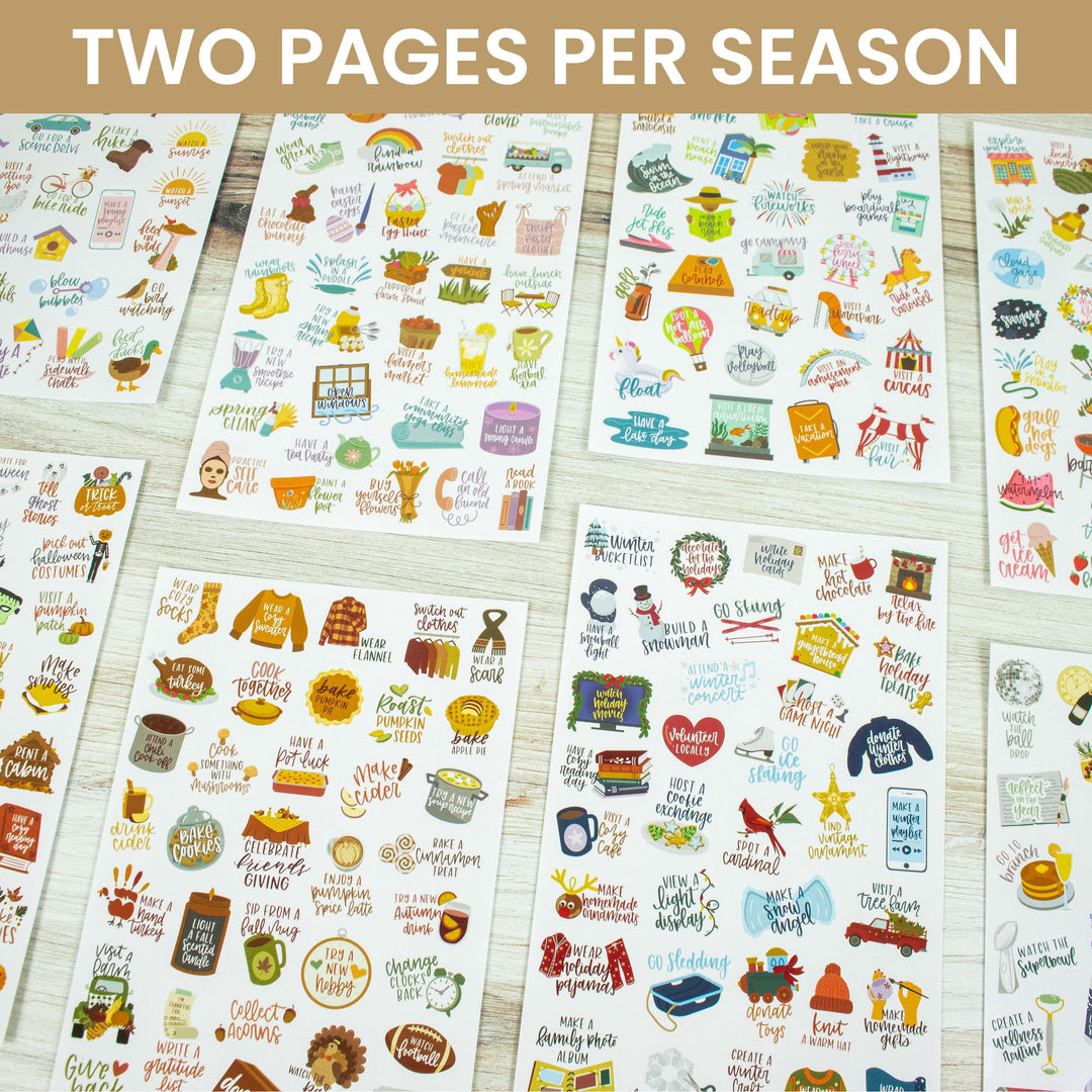 Planner Stickers, Seasonal Bucket Lists