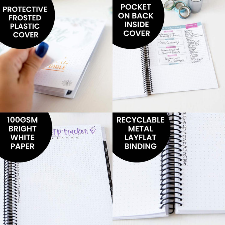 Undated Dot Journaling Planner & Calendar, Dots