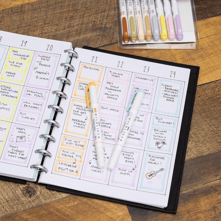 Zebra Pen Journaling and Highlighting Set – Mildliner Double-Ended Highlighters, Chisel & Bullet Tips, No Bleed Neutral & Gentle Ink Colors, 10-Pack