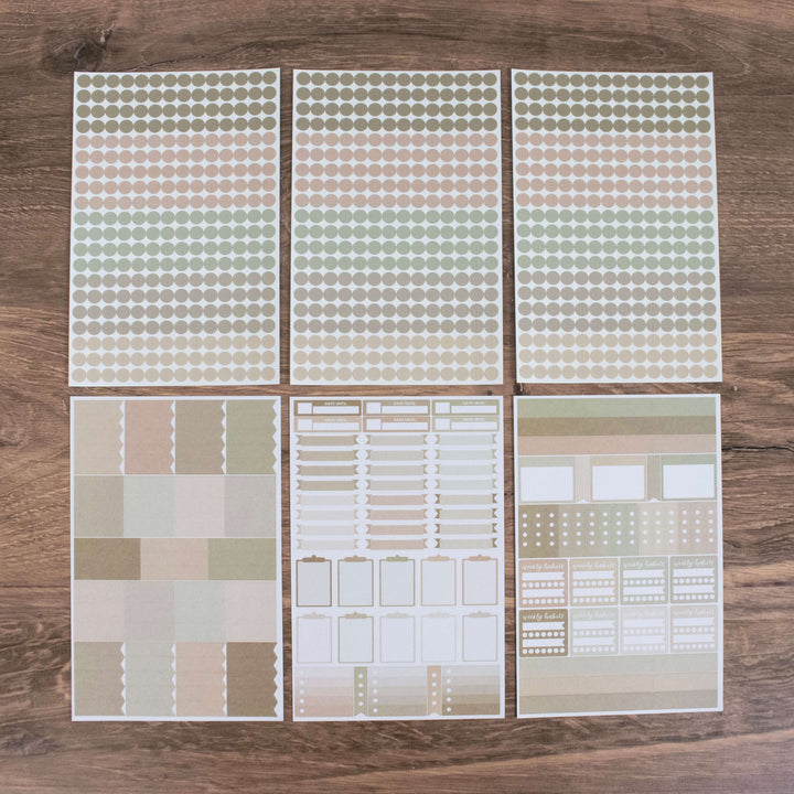 Planner Stickers, Color Coding Pack, Aesthetic Boho