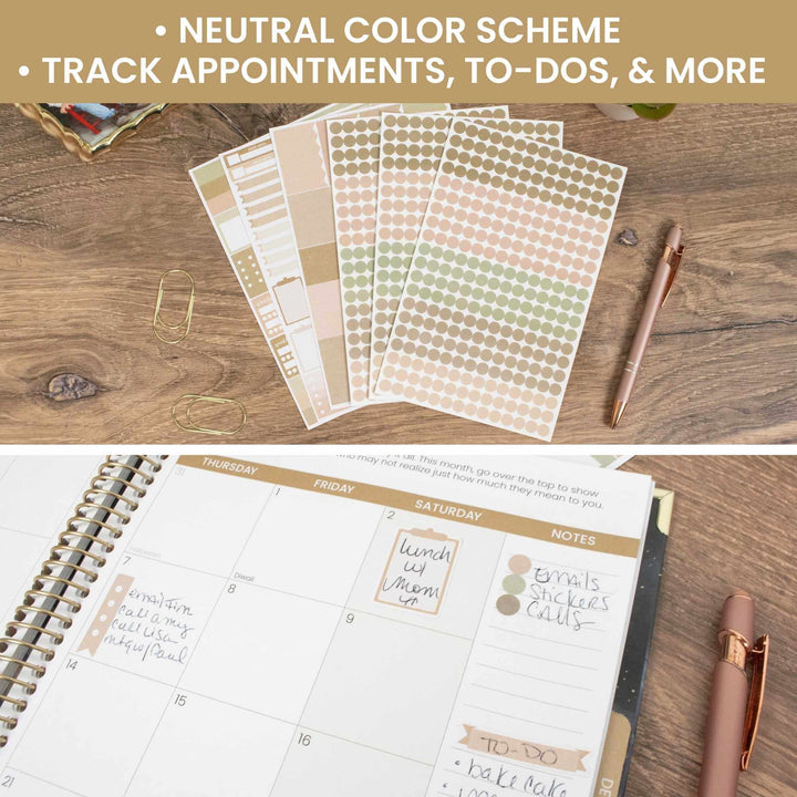 Planner Stickers, Color Coding Pack, Aesthetic Boho