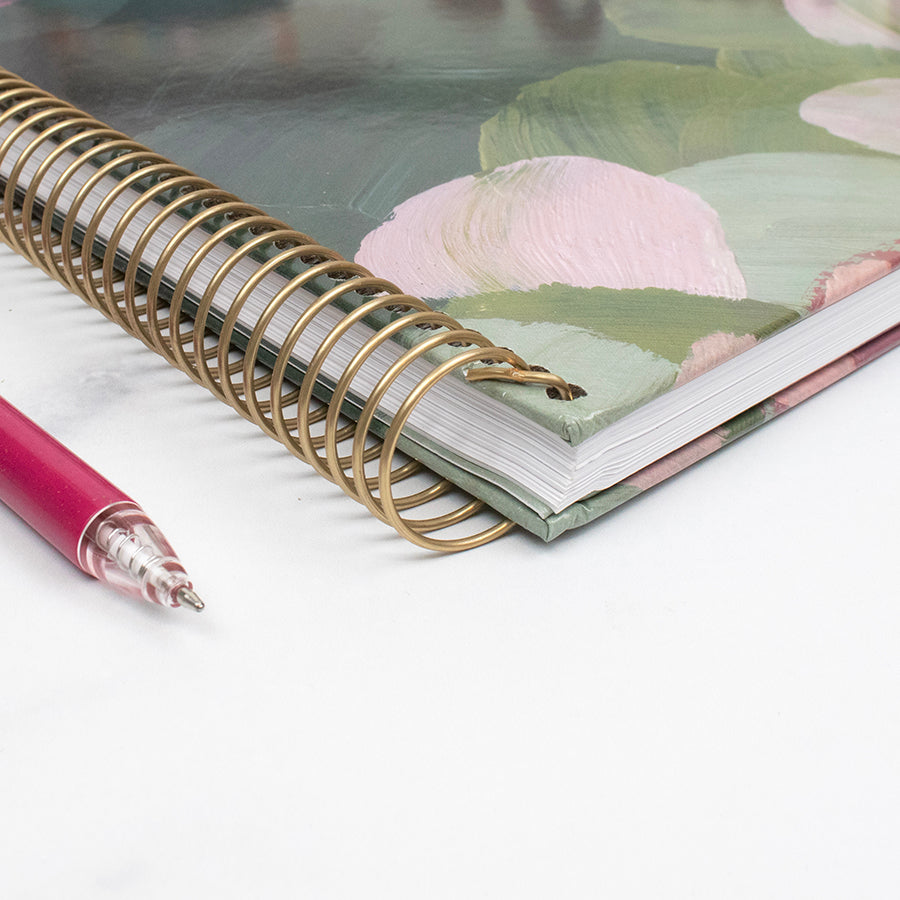 2026 Hard Cover Planner, 8.5" x 11", Emerald Paint Strokes