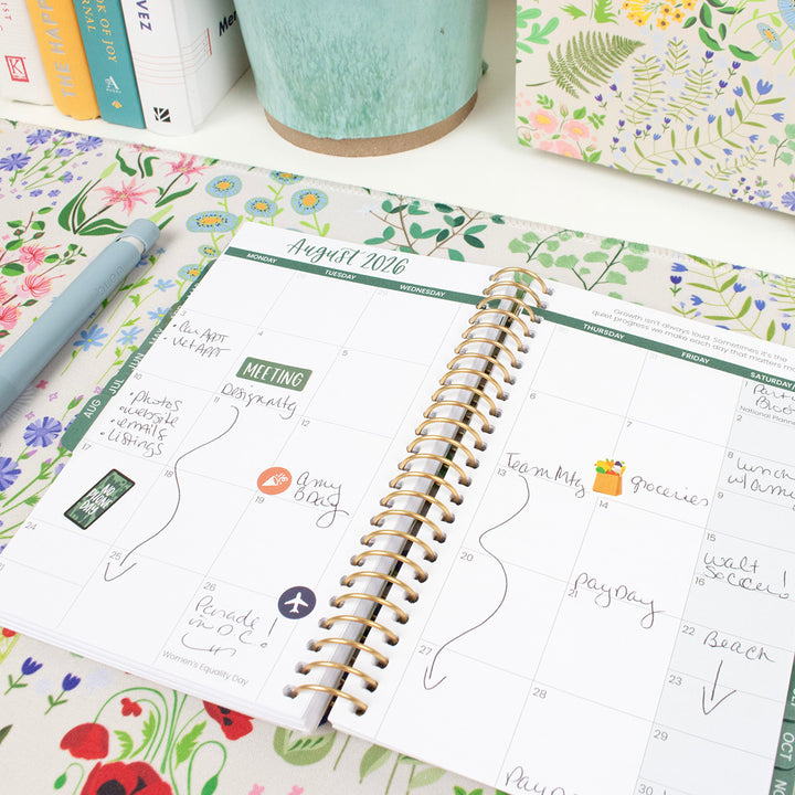 2026 Soft Cover Planner, 4" x 6", Eucalyptus, White