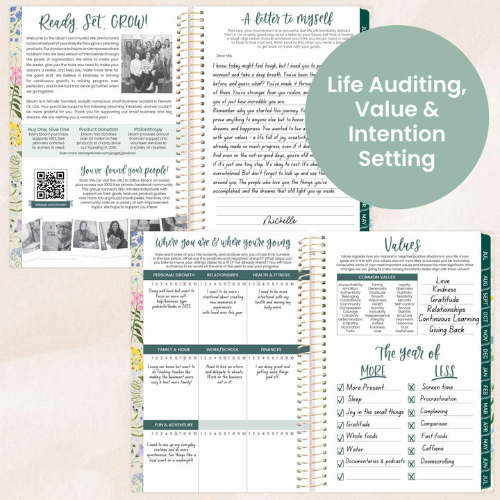 2025-26 Soft Cover Planner, 4" x 6", Garden Party, Beige