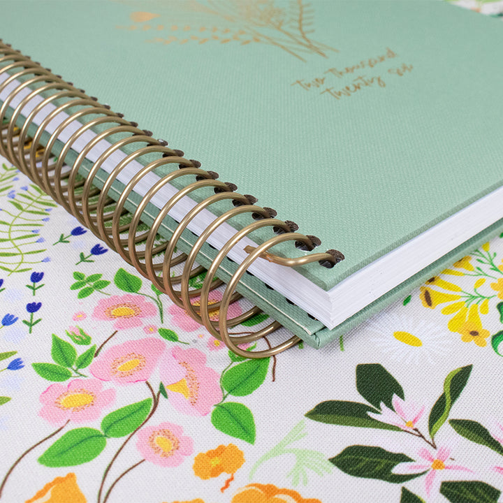 2026 Hard Cover Planner, 5.5" x 8.25", Linen, Green
