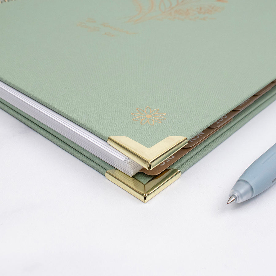 2026 Hard Cover Planner, 8.5" x 11", Linen, Green