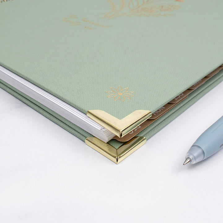 2026 Hard Cover Planner, 8.5" x 11", Linen, Green