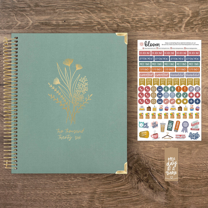 2026 Vision Planner, 7.5" x 9", Green Linen