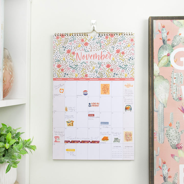 2026 Hanging Calendar, 11" x 17", Seasonal