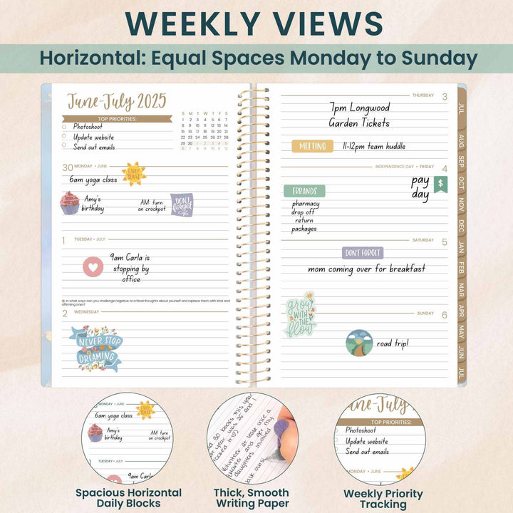 2025-26 Soft Cover Planner, 5.5" x 8.25", Iridescent Opal