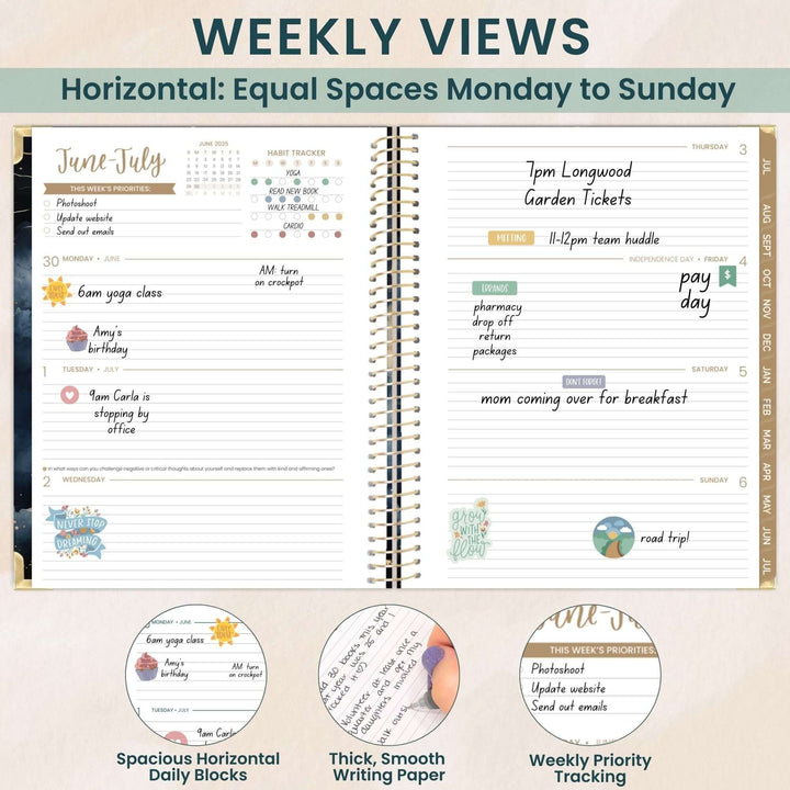 2025-26 Hard Cover Planner, 8.5" x 11", Midnight Sky