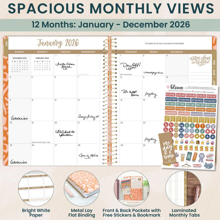 2026 Soft Cover Planner, 8.5" x 11", Moments of Grace