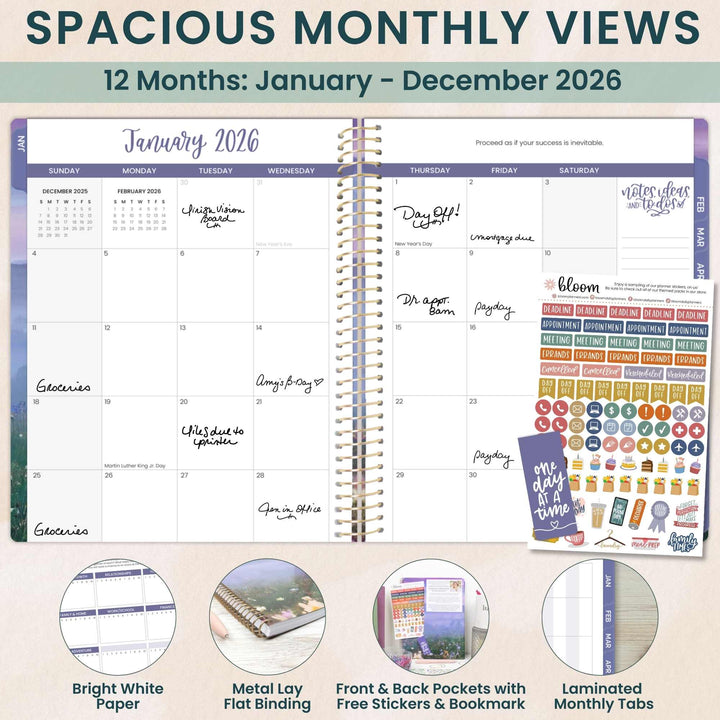 2026 Soft Cover Planner, 8.5" x 11", Mystic Mountains