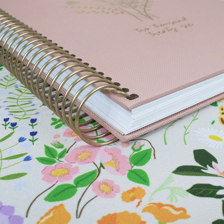 2026 Hard Cover Planner, 5.5" x 8.25", Linen, Pink