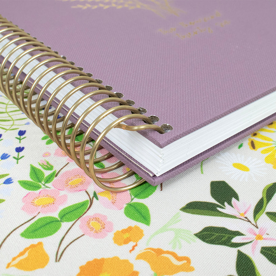2026 Hard Cover Planner, 5.5" x 8.25", Linen, Purple