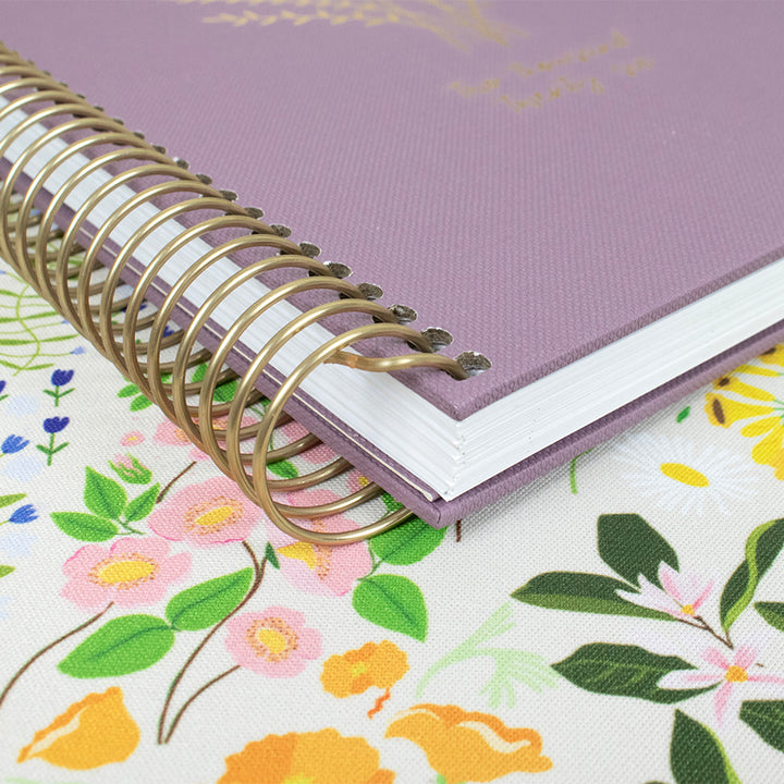 2026 Hard Cover Planner, 5.5" x 8.25", Linen, Purple
