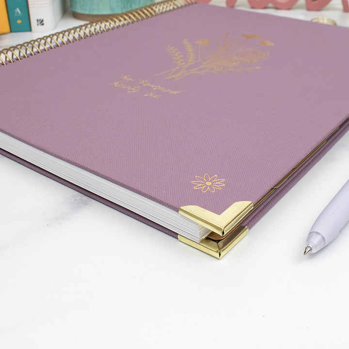 2026 Hard Cover Planner, 8.5" x 11", Linen, Purple