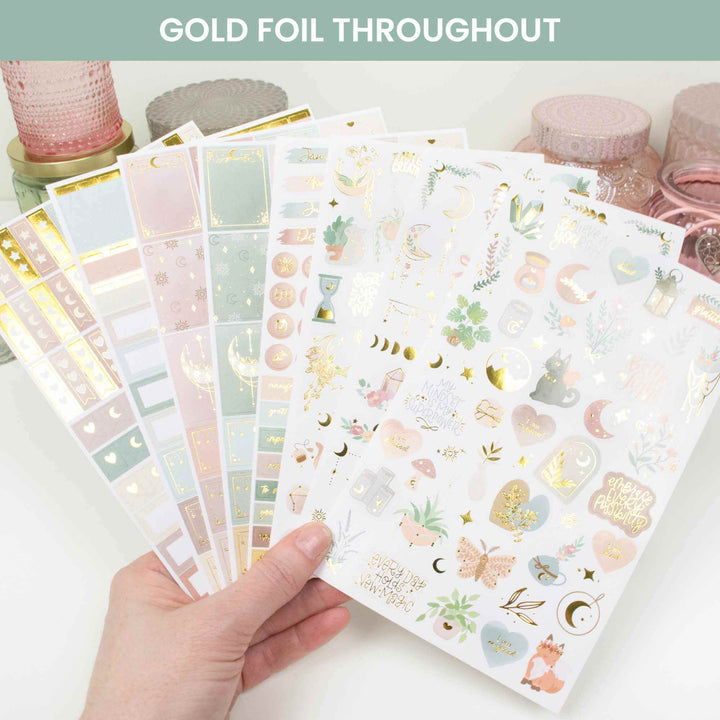Planner Stickers, Simply Gilded x bloom Boho Celestial Sticker Pack