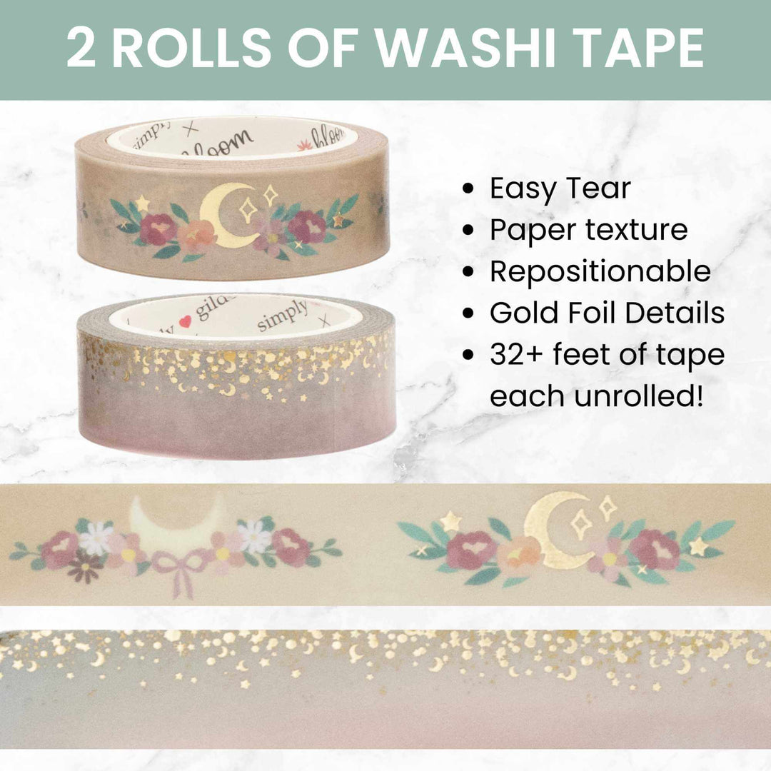 Washi & PET Tape Set, Boho Celestial - Simply Gilded x bloom