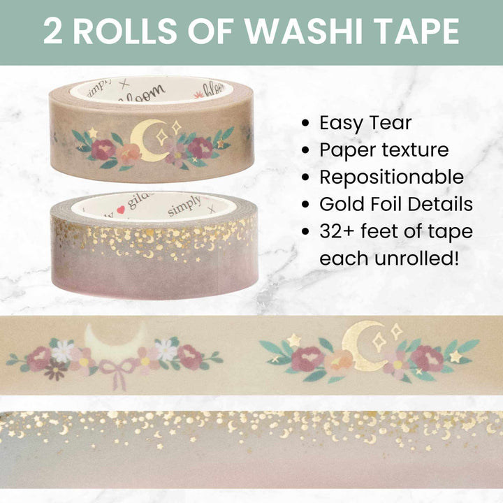 Washi & PET Tape Set, Boho Celestial - Simply Gilded x bloom