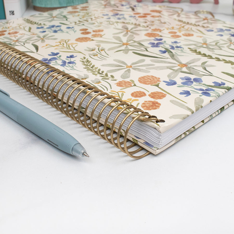 2026 Hard Cover Planner, 8.5" x 11", Whimsical Wildflowers