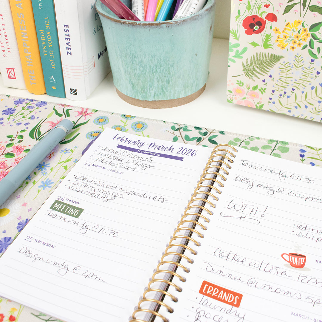 2026 Soft Cover Planner, 4" x 6", Wildflower Mountainside