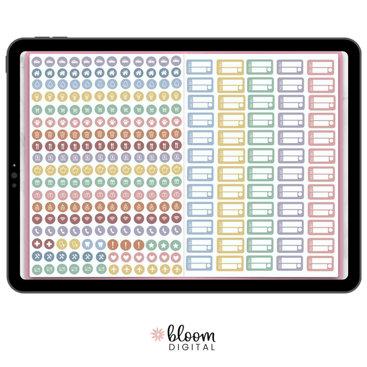 Digital Planner Stickers, Budget V2