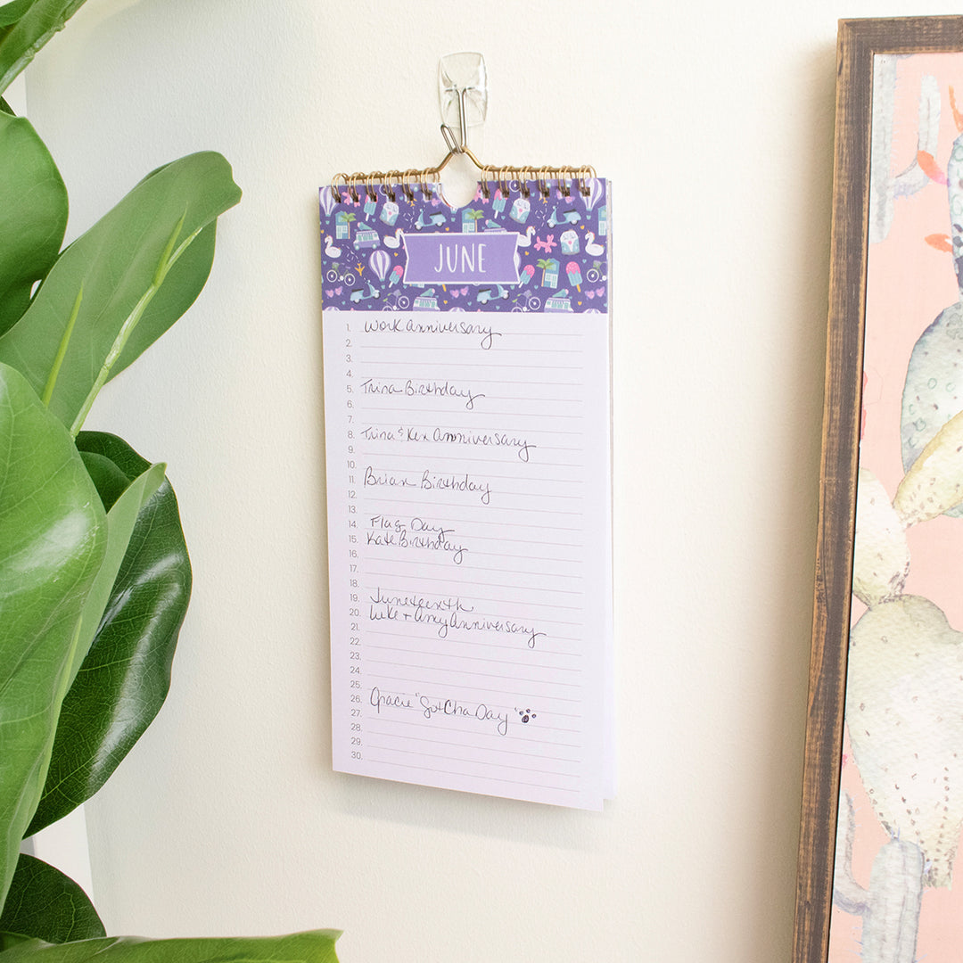 Perpetual Calendar, 5" x 10", Holiday Icons