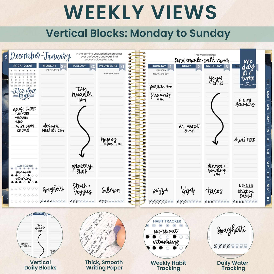 2026 Vision Planner, 7.5" x 9", Midnight Sky