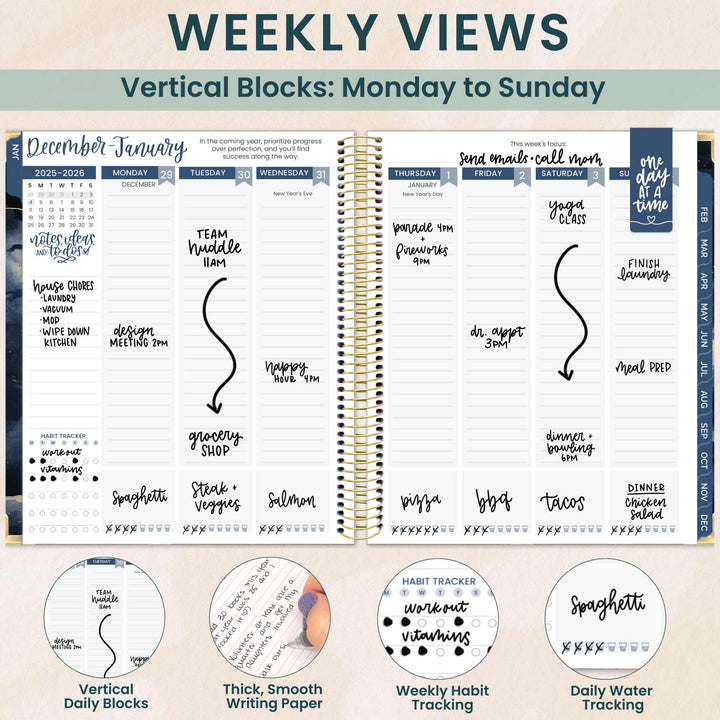 2026 Vision Planner, 7.5" x 9", Midnight Sky