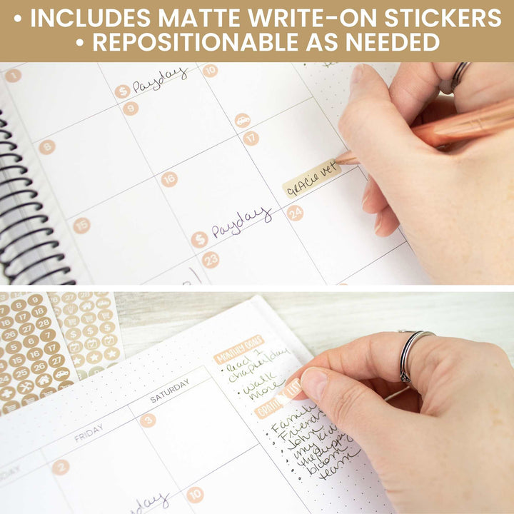 Planner Sticker Pack, Calendar Essentials, Aesthetic Boho