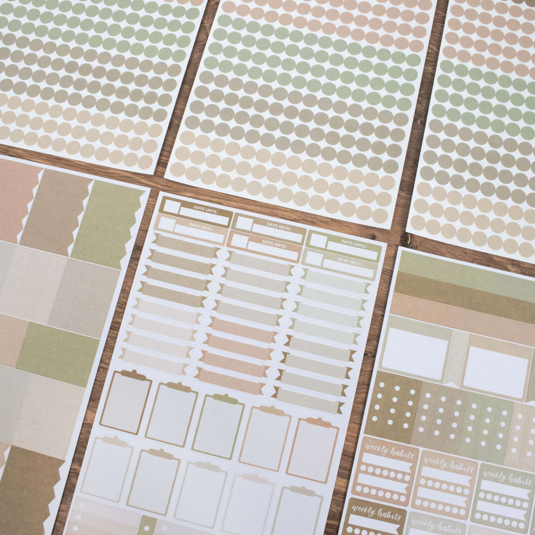 Planner Stickers, Color Coding Pack, Aesthetic Boho