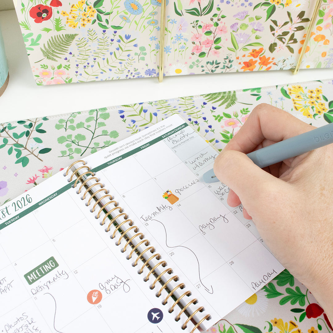 2026 Soft Cover Planner, 4" x 6", Eucalyptus, White