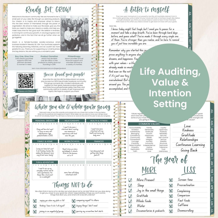 2025-26 Hard Cover Planner, 8.5" x 11", Garden Party, Beige
