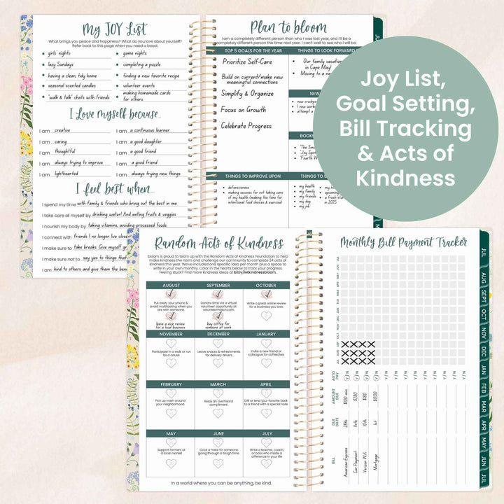 2025-26 Soft Cover Planner, 4" x 6", Garden Party, Beige