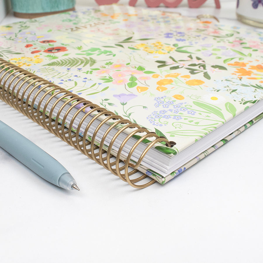 2026 Hard Cover Planner, 8.5" x 11", Garden Party, Beige