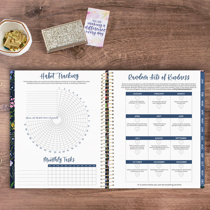 2026 Soft Cover Planner, 8.5" x 11", Garden Party, Navy