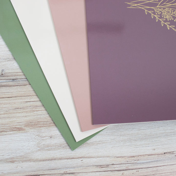 File Folder Set, 12 Pack, Gold Foil Florals