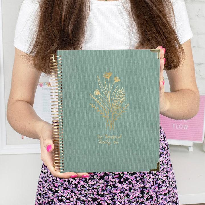 2026 Vision Planner, 7.5" x 9", Green Linen