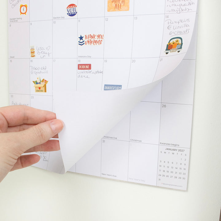 2026 Hanging Calendar, 11" x 17", Seasonal