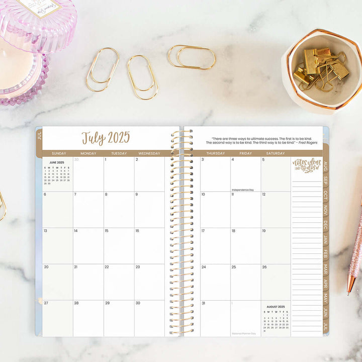 2025-26 Soft Cover Planner, 5.5" x 8.25", Iridescent Opal