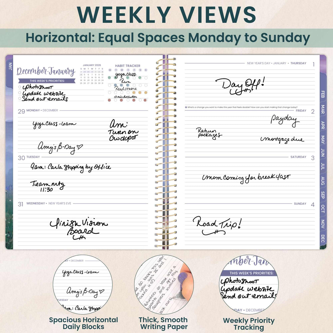 2026 Soft Cover Planner, 8.5" x 11", Mystic Mountains