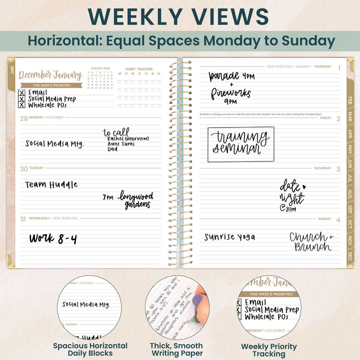 2026 Hard Cover Planner, 8.5" x 11", Ocean Oasis